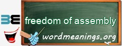 WordMeaning blackboard for freedom of assembly